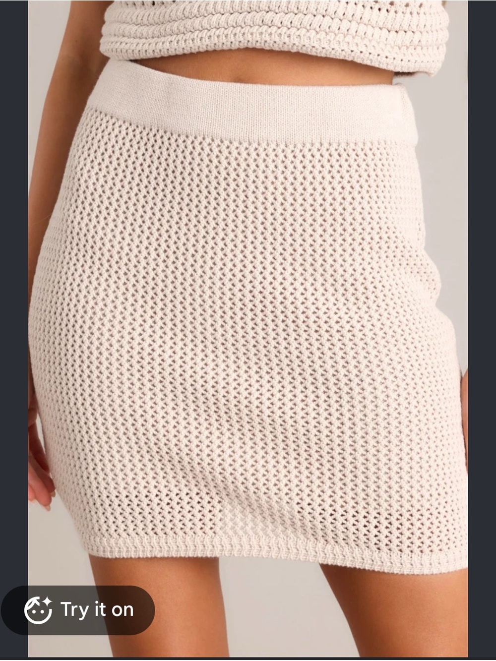ZSupply Z supply tan Knit Cream Mini Skirt Crochet Style sz small